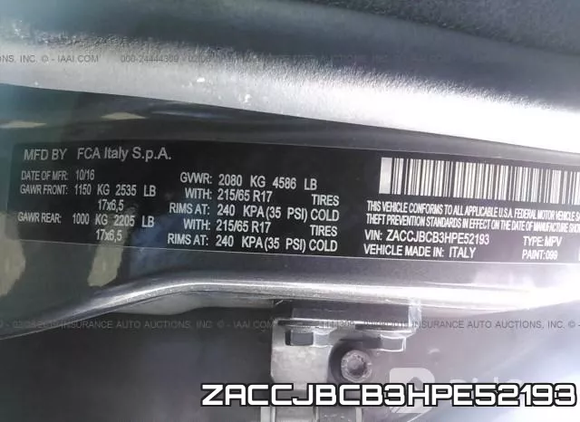ZACCJBCB3HPE52193 фото 10