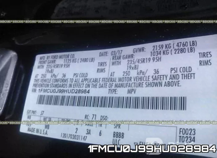 1FMCU0J99HUD28984 фото 10