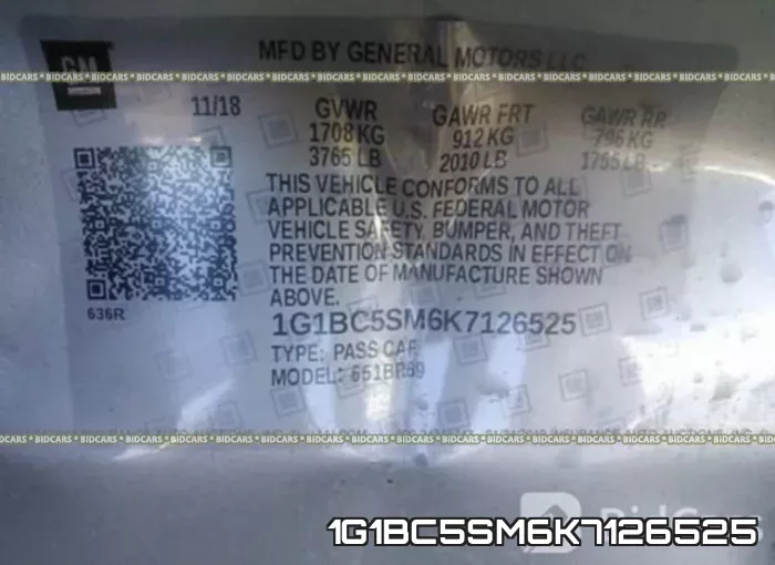 1G1BC5SM6K7126525 фото 10
