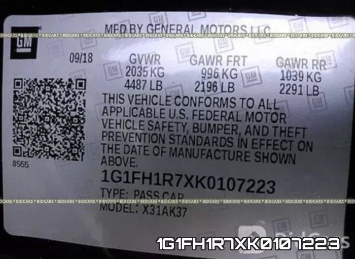 1G1FH1R7XK0107223 фото 10