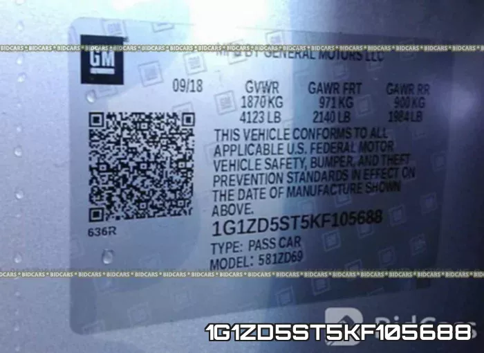 1G1ZD5ST5KF105688 фото 10