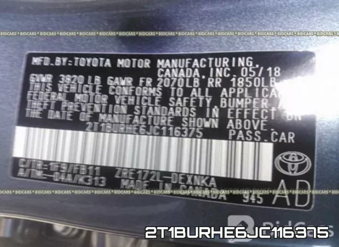 2T1BURHE6JC116375 фото 10
