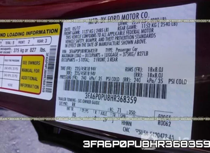 3FA6P0PU8HR368359 фото 10
