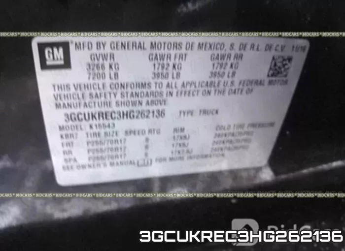 3GCUKREC3HG262136 фото 10