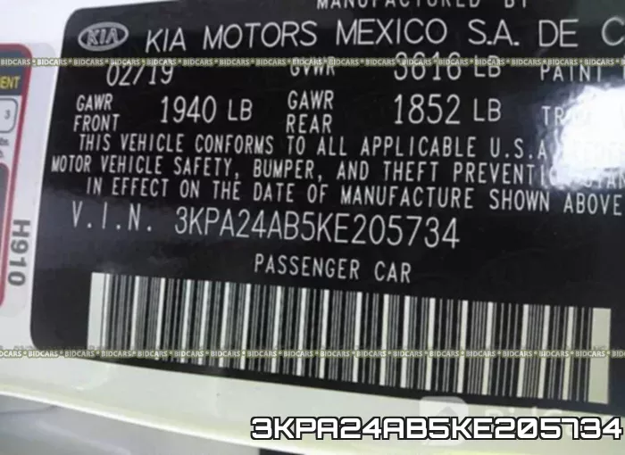 3KPA24AB5KE205734 фото 10