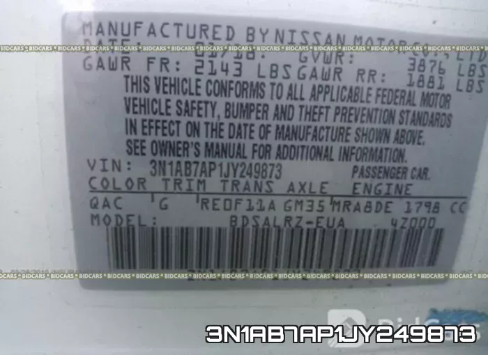 3N1AB7AP1JY249873 фото 10