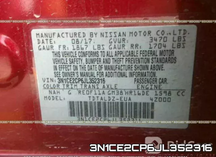 3N1CE2CP6JL352316 фото 10