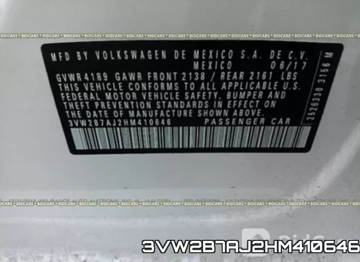 3VW2B7AJ2HM410646 фото 10