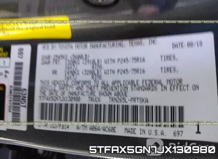 5TFAX5GN7JX130980 фото 10
