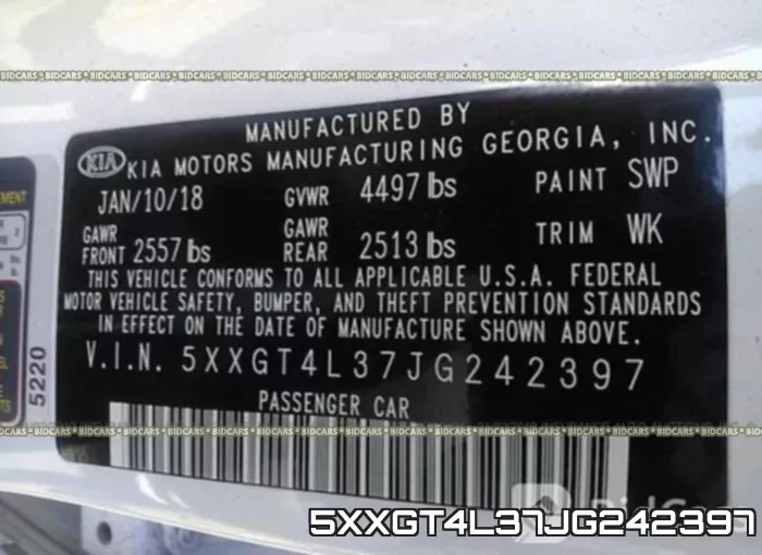 5XXGT4L37JG242397 фото 10