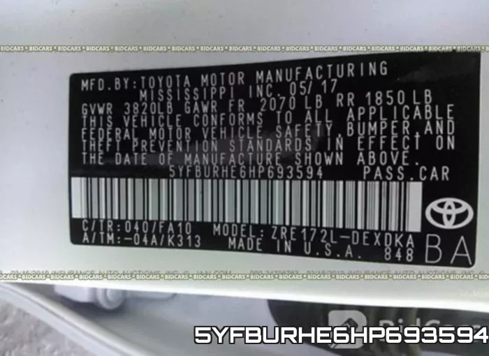 5YFBURHE6HP693594 фото 10