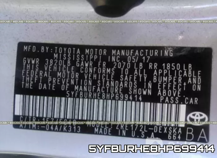 5YFBURHE8HP699414 фото 10