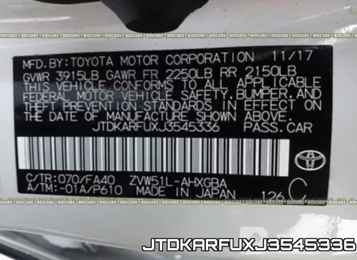 JTDKARFUXJ3545336 фото 10