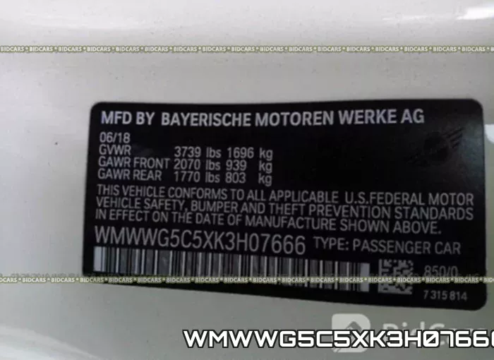 WMWWG5C5XK3H07666 фото 10