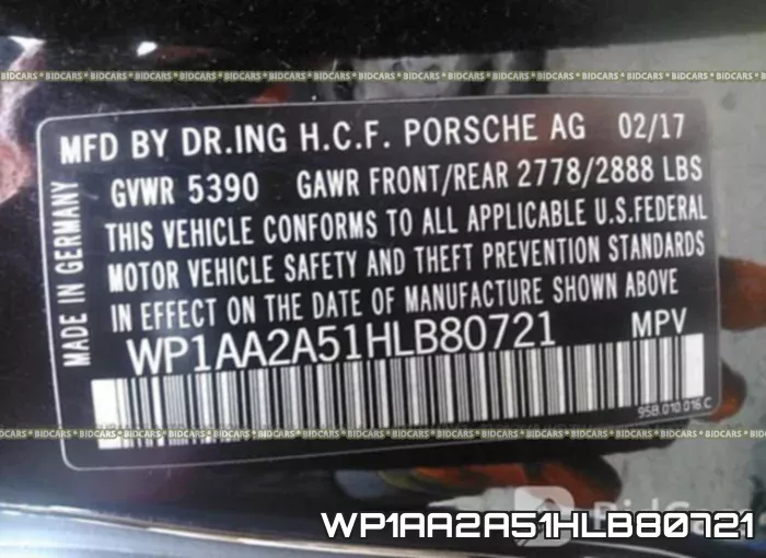 WP1AA2A51HLB80721 фото 10
