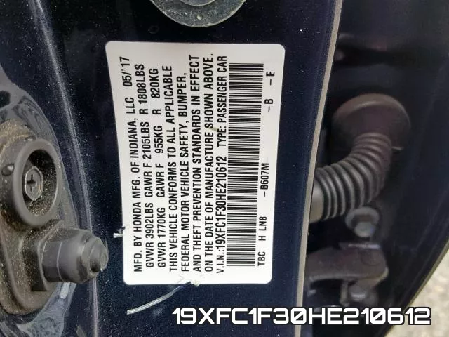 19XFC1F30HE210612 фото 2