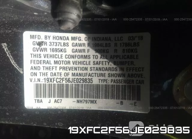 19XFC2F56JE029835 фото 10