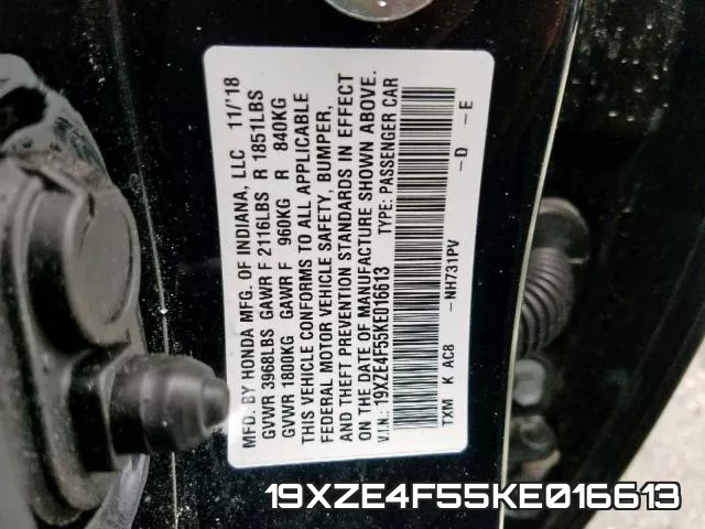 19XZE4F55KE016613 фото 2