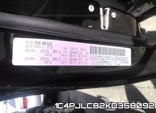 1C4PJLCB2KD358092 фото 10