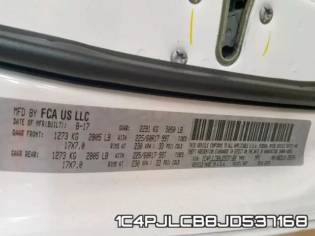 1C4PJLCB8JD537168 фото 2