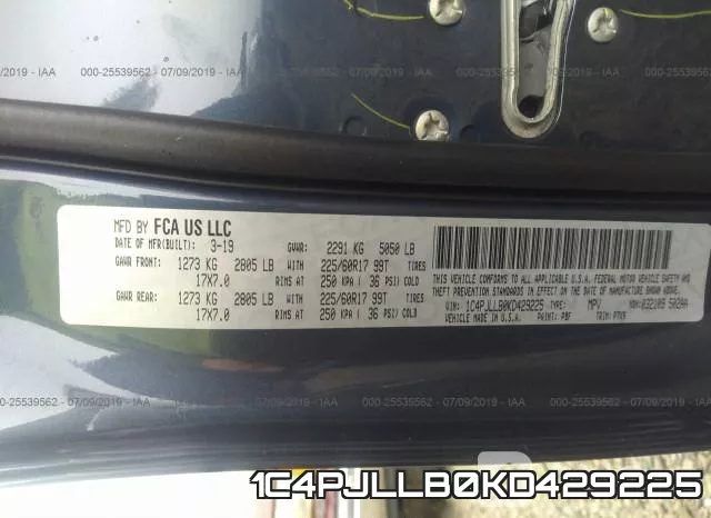 1C4PJLLB0KD429225 фото 10