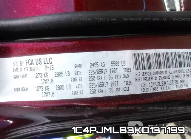 1C4PJMLB3KD137199 фото 10