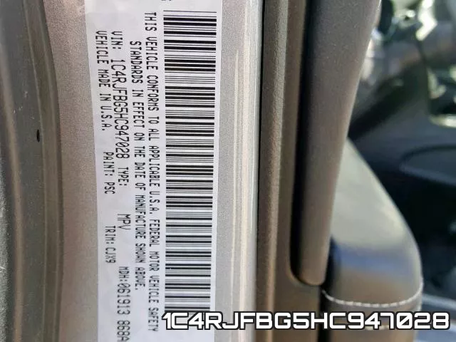 1C4RJFBG5HC947028 фото 2