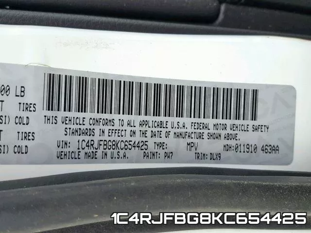 1C4RJFBG8KC654425 фото 2