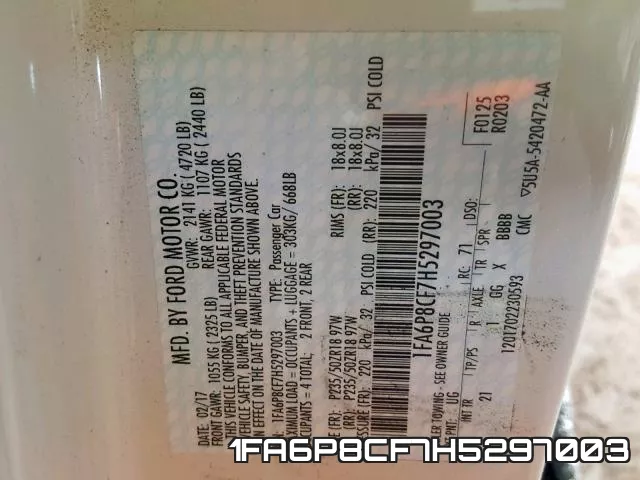 1FA6P8CF7H5297003 фото 2