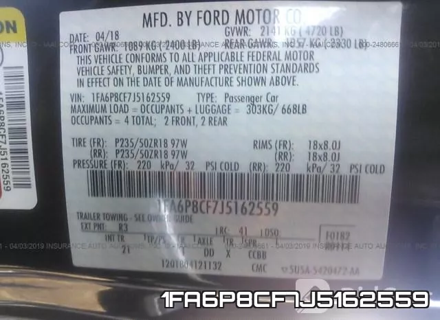 1FA6P8CF7J5162559 фото 10