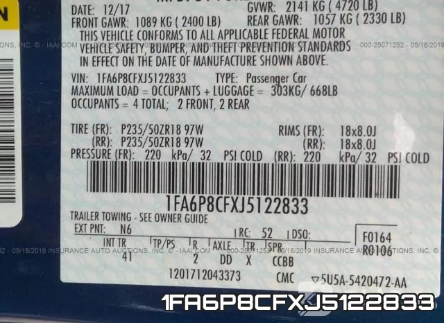 1FA6P8CFXJ5122833 фото 10