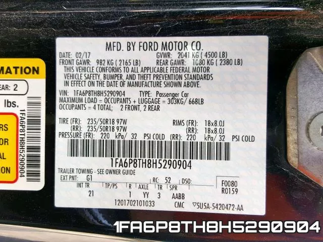 1FA6P8TH8H5290904 фото 2