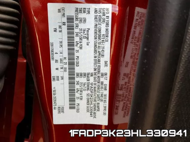 1FADP3K23HL330941 фото 2