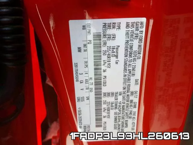1FADP3L93HL260613 фото 2