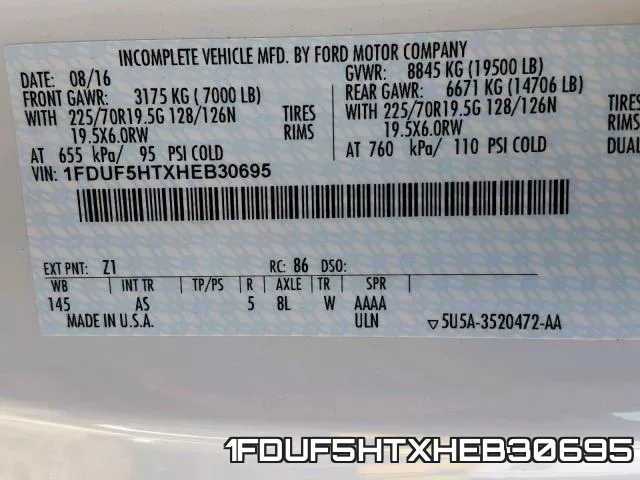 1FDUF5HTXHEB30695 фото 2