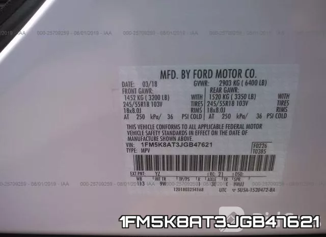 1FM5K8AT3JGB47621 фото 10