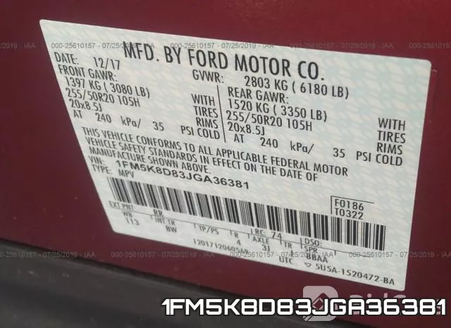 1FM5K8D83JGA36381 фото 10