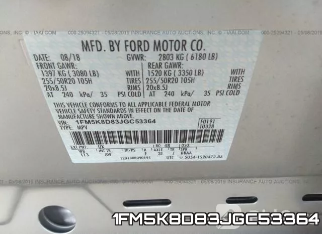 1FM5K8D83JGC53364 фото 10