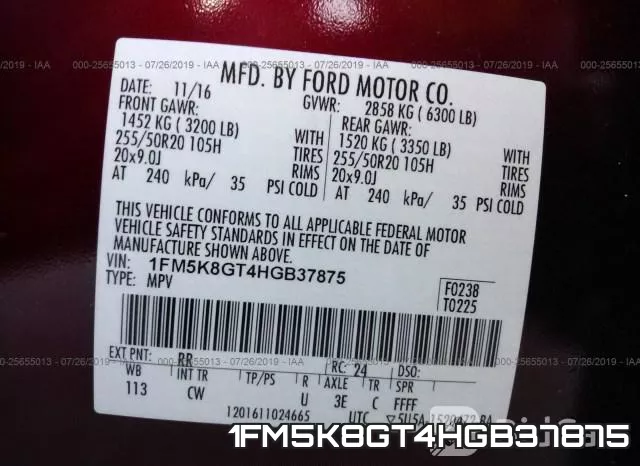 1FM5K8GT4HGB37875 фото 9