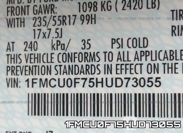 1FMCU0F75HUD73055 фото 10