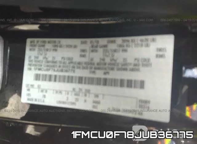 1FMCU0F78JUB36775 фото 10