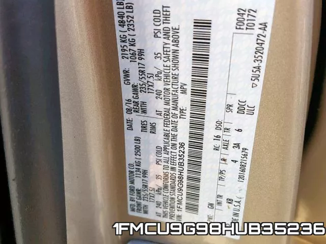 1FMCU9G98HUB35236 фото 2