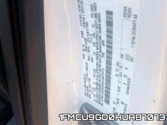 1FMCU9GD0HUA87073 фото 2
