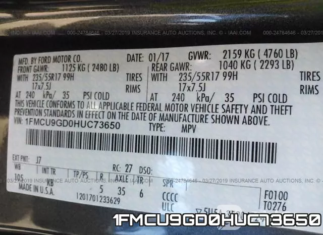 1FMCU9GD0HUC73650 фото 10