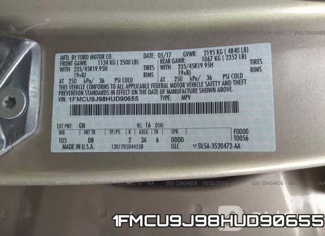 1FMCU9J98HUD90655 фото 10