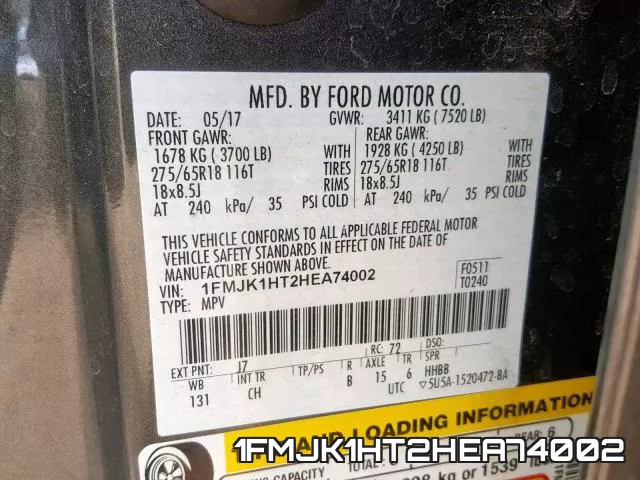 1FMJK1HT2HEA74002 фото 2