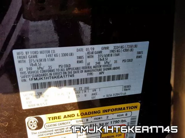 1FMJK1HT6KEA17745 фото 2