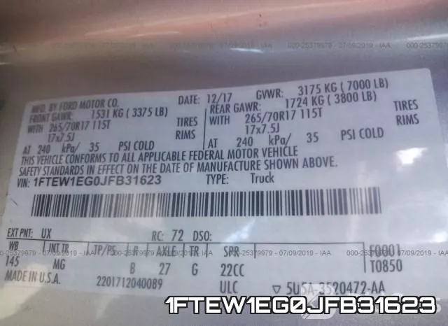 1FTEW1EG0JFB31623 фото 10