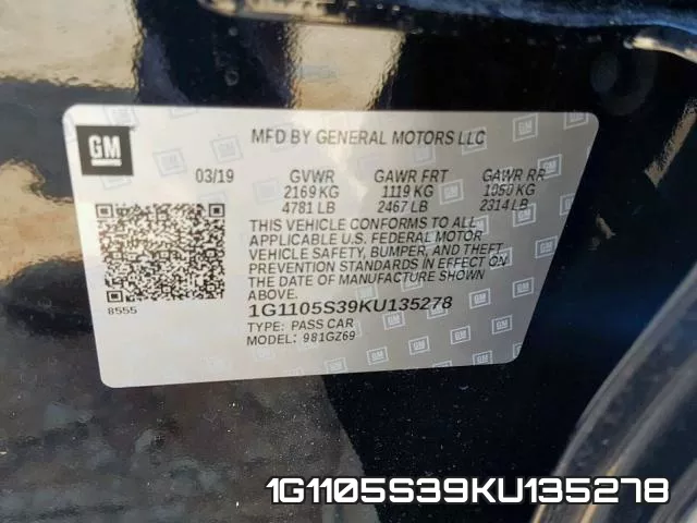 1G1105S39KU135278 фото 2