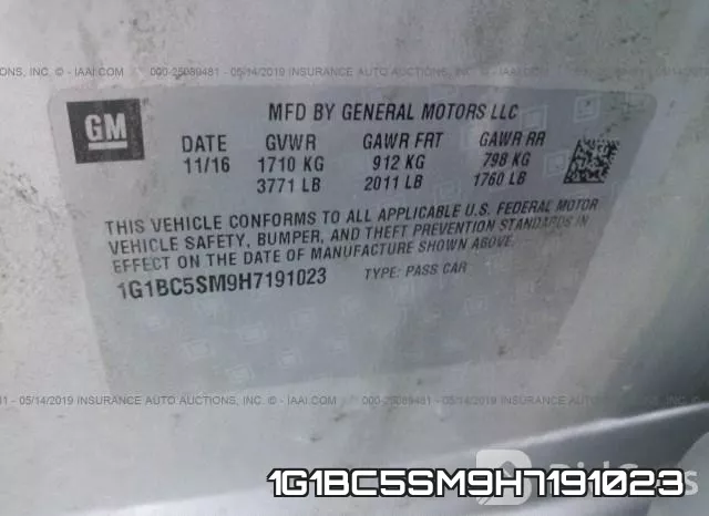1G1BC5SM9H7191023 фото 10